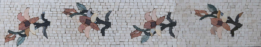 Floral Patches Border Mosaic Artwork