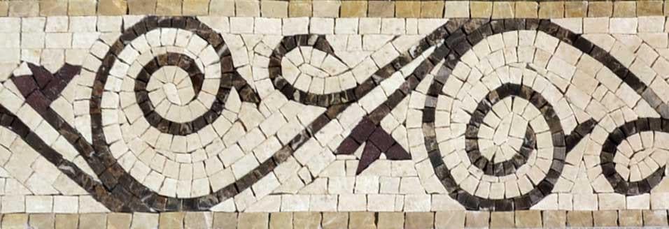 Flores de cacao - Borde de mosaico floral | Fronteras | Mozaico