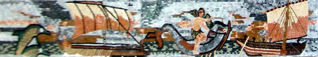 Arte del mosaico di bordo dell'armata delle navi