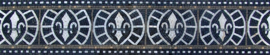 Borda de mosaico celta azul Marino