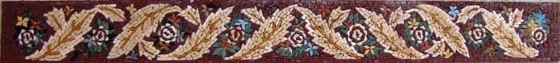 Borde de mosaico de ramo floral