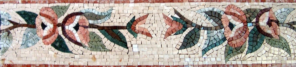 Bordo di arte del mosaico del fiore fiorente