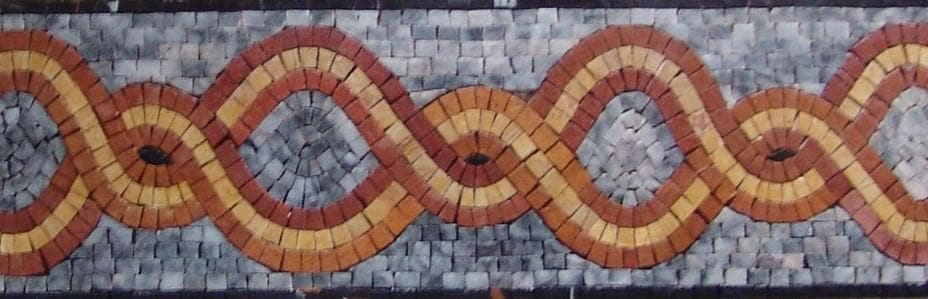 Diseño de mosaico de borde de cuerda espiral