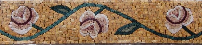 Rosa sin fin - Arte de mosaico de flores de borde