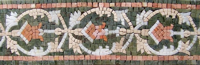 Arte de borde de mosaico floral tradicional