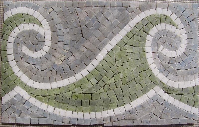 Bordo del mosaico delle onde verde smeraldo