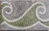 Borde de mosaico de ondas verde esmeralda