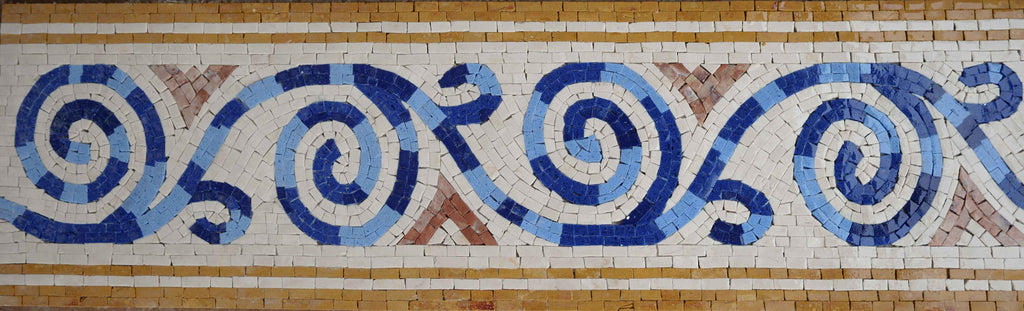 Twirling Waves - Mosaico in marmo