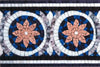 Borda de mosaico de flores japonesas