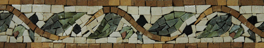 Borde de mosaico de hojas verdes