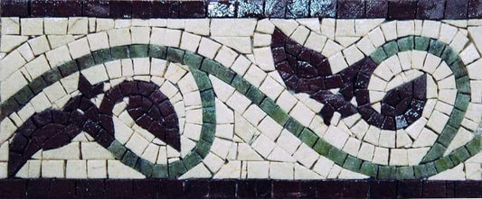 Black Flower Mosaic Border