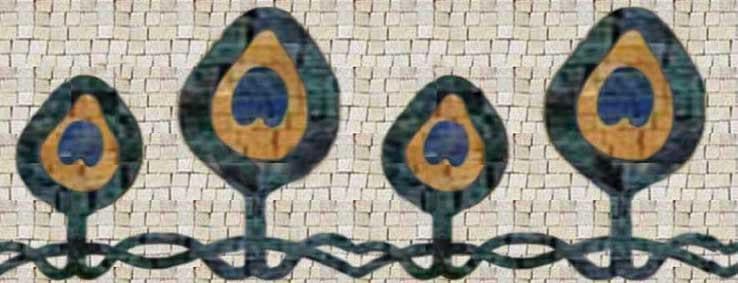 Borde de mosaico de arbolitos