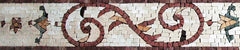 Botanical Spiral Border Mosaic Artwork - Mesh Backing