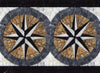 Arte em mosaico de borda de bússola