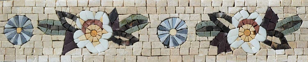 Felicidad floral - Borde de mosaico abstracto