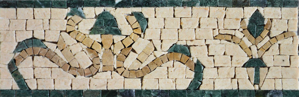 Arte em mosaico de borda de videiras arabesco