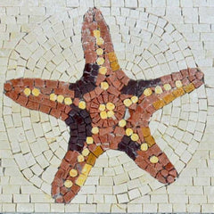 Enriched Starfish Pattern - Marble Mosaic Border - Mesh Backing