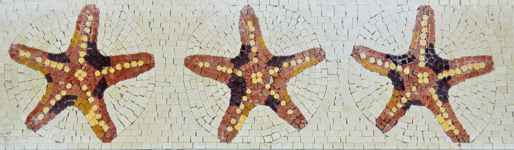 Motif de mosaïque de bordure d'étoile de mer