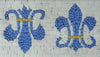 Flor de lis azul - padrão de mosaico de borda