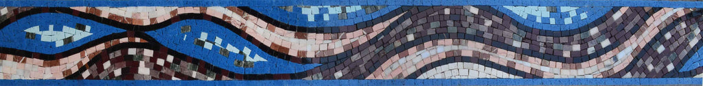 Vague du Péloponnèse - Bordure de mosaïque abstraite