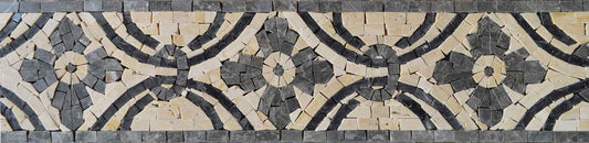 The Black Flowers Mosaic Border
