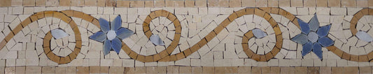 Rustic Tulip Flower Mosaic Border