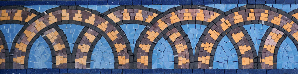 Diseño de arte de mosaico de borde de arcos
