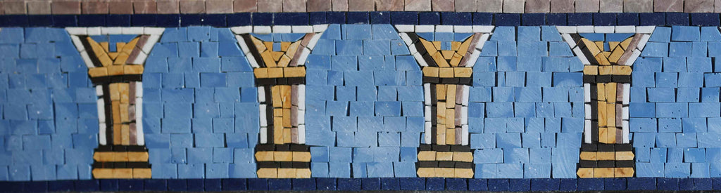 Arte del mosaico de la frontera de los templos romanos