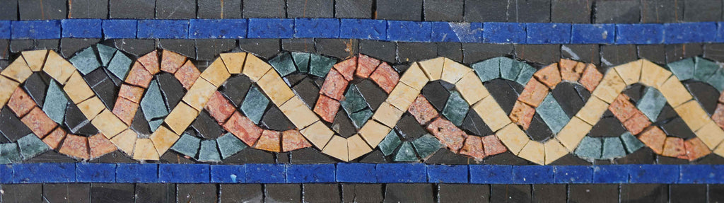 Espirais caóticas - arte em mosaico de borda