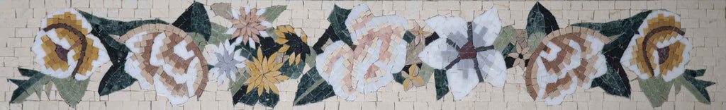 Mosaico de flores - design de borda