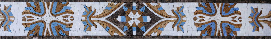 Arte de borde de mosaico - patrón geométrico floral