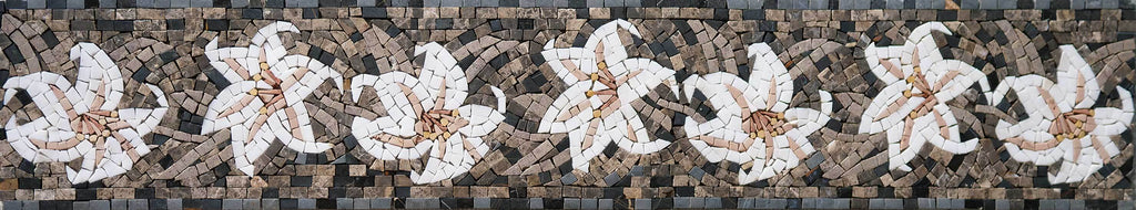 Arte del mosaico con strisce di fiori