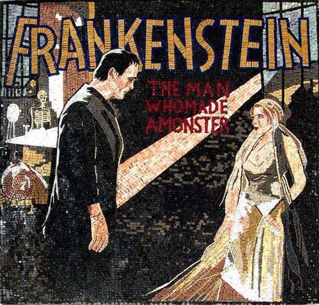 Frankenstein Mosaïque faite à la main sur mesure