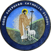 Mosaico de medalhão personalizado de uma placa de escola católica