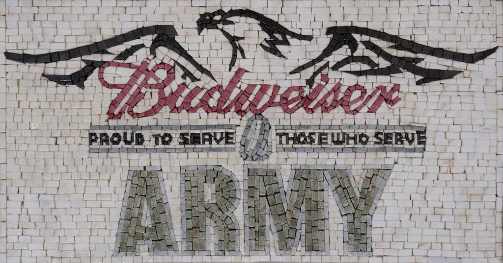 Custom Budweiser Beer Army Signs Marmormosaik