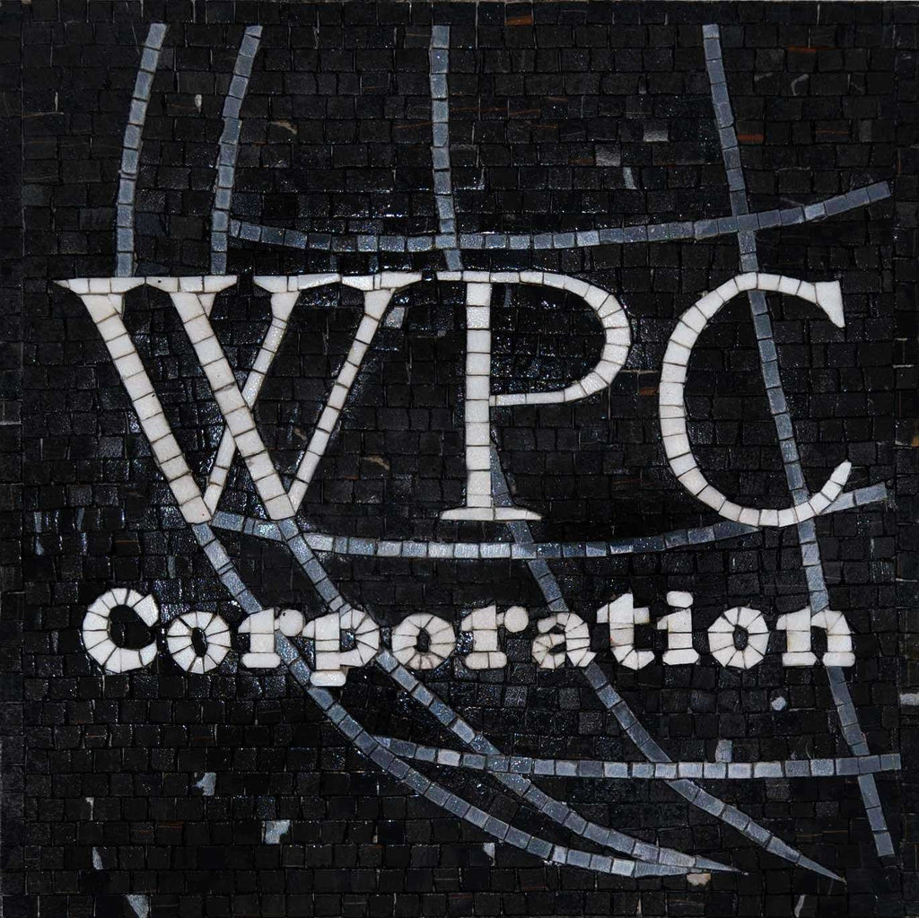 Мраморная мозаика с логотипом корпорации WPC