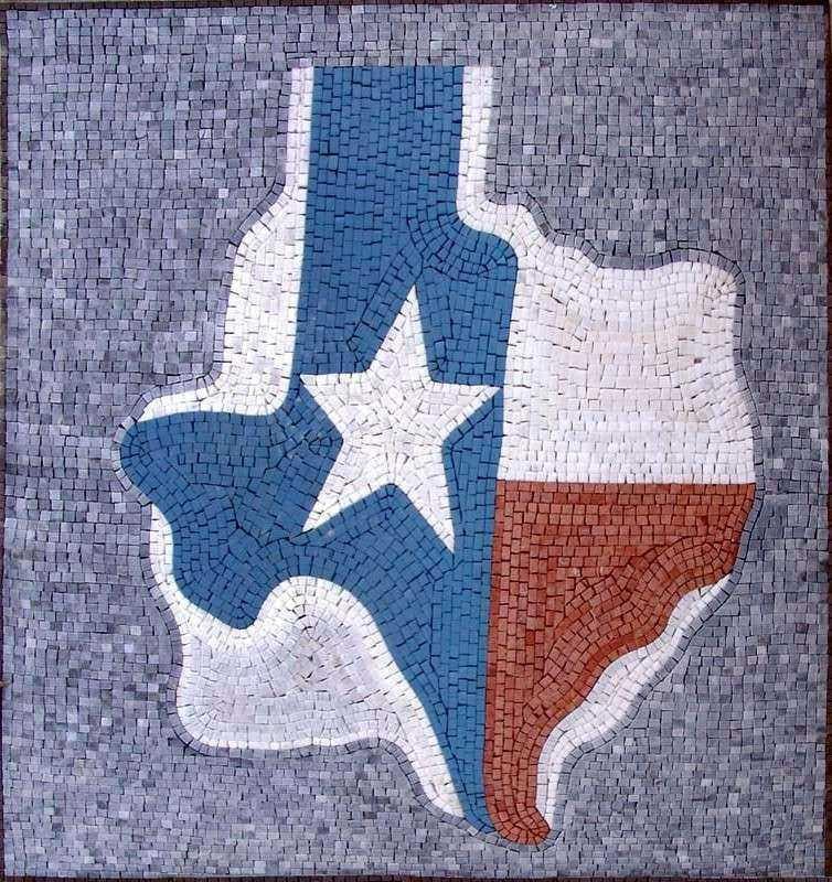 Texas Map Mosaic Art