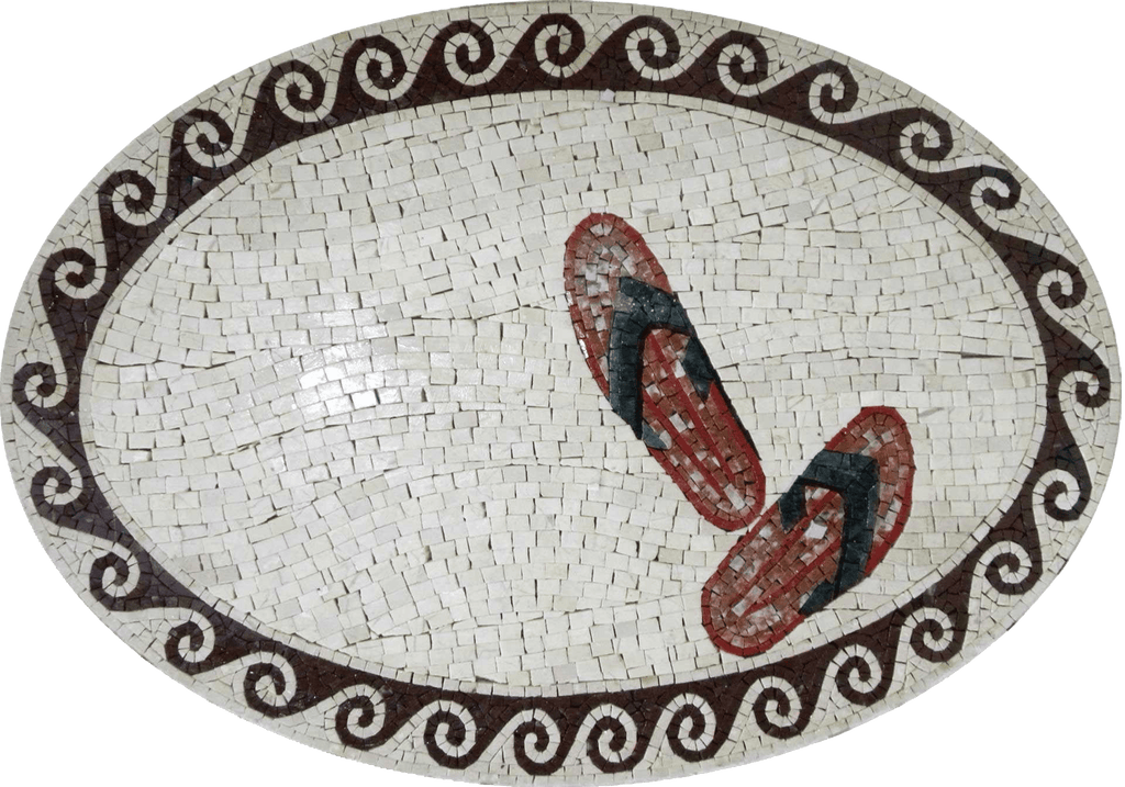 Tappeto a mosaico con tappetino flip flop