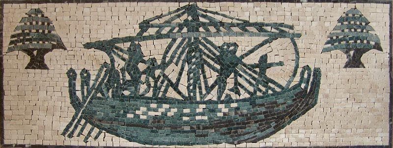 Mosaico logotipo personalizado de navio fenício