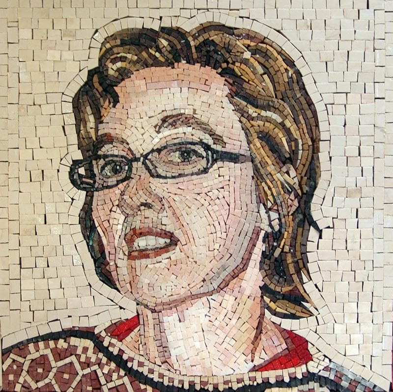 Rosto Retrato Mármore Mosaico