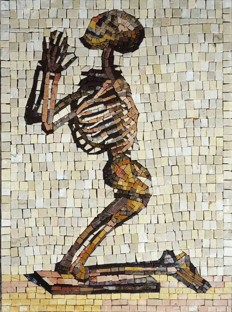 Mosaico di scheletro in preghiera di Santa Muerte