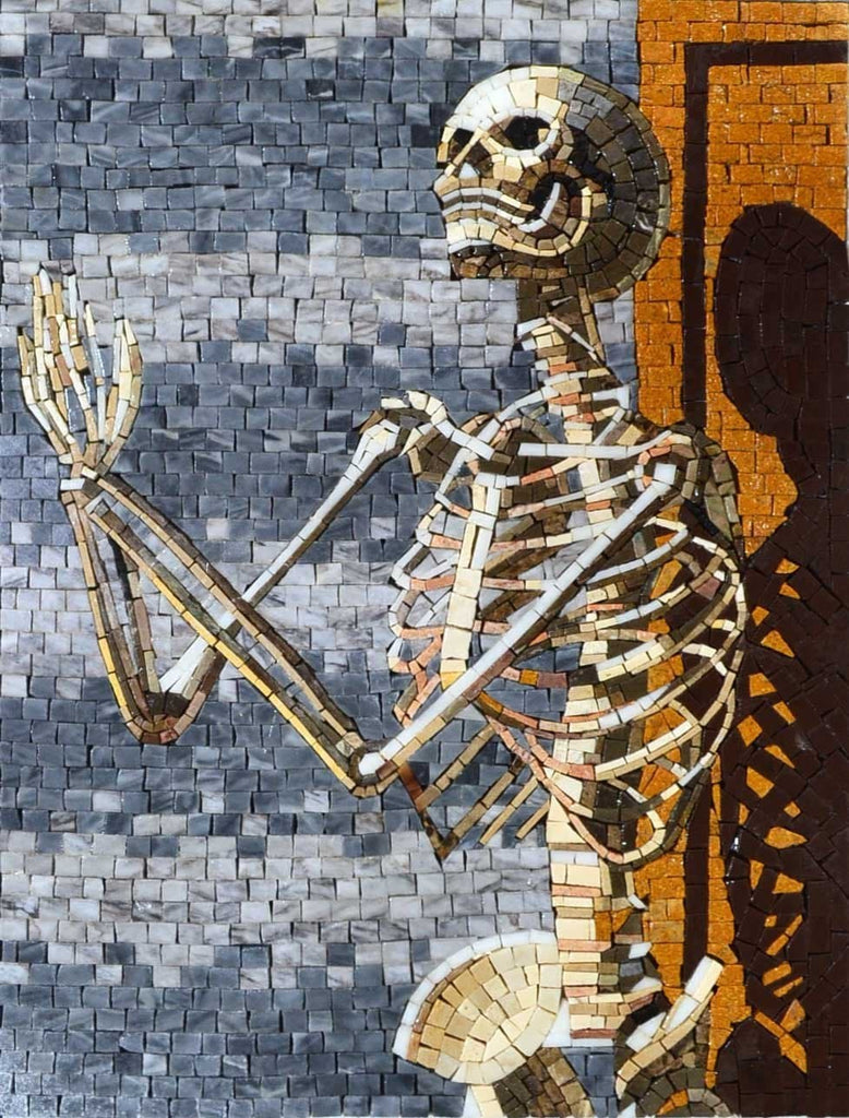 Santa Muerte Skeleton Mosaic Art