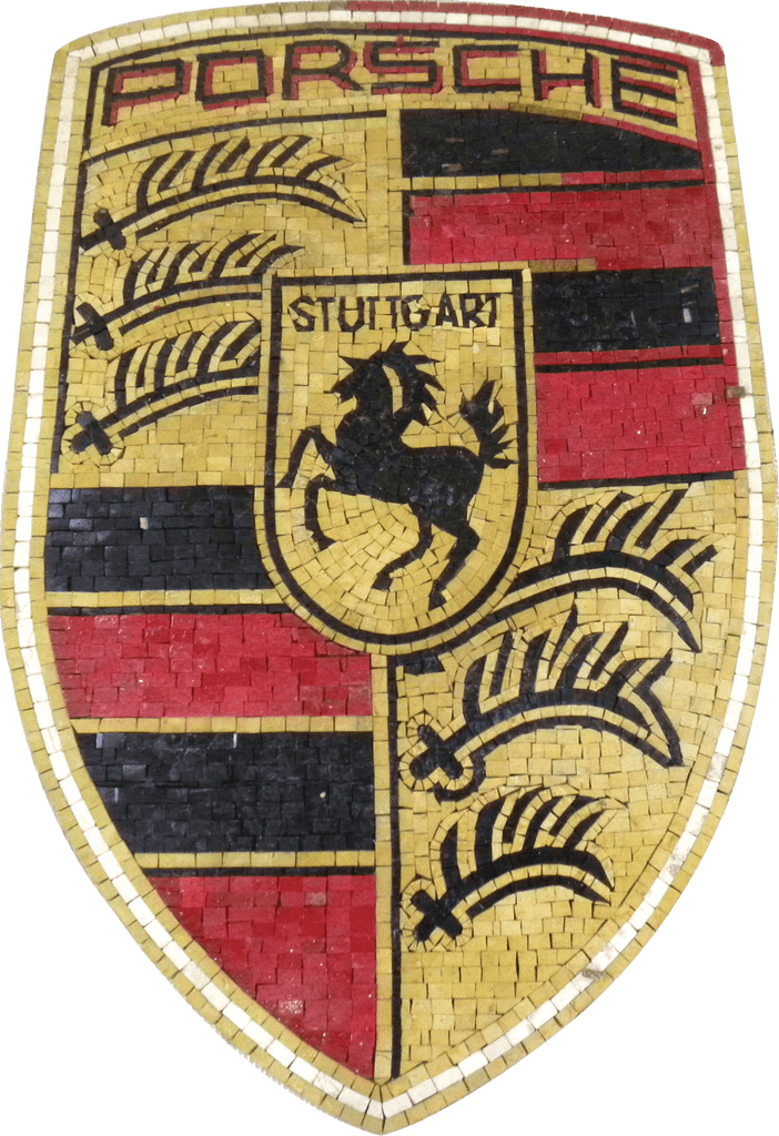 Arte em mosaico - logotipo da Porsche