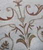 Obra de mosaico de mármol floral