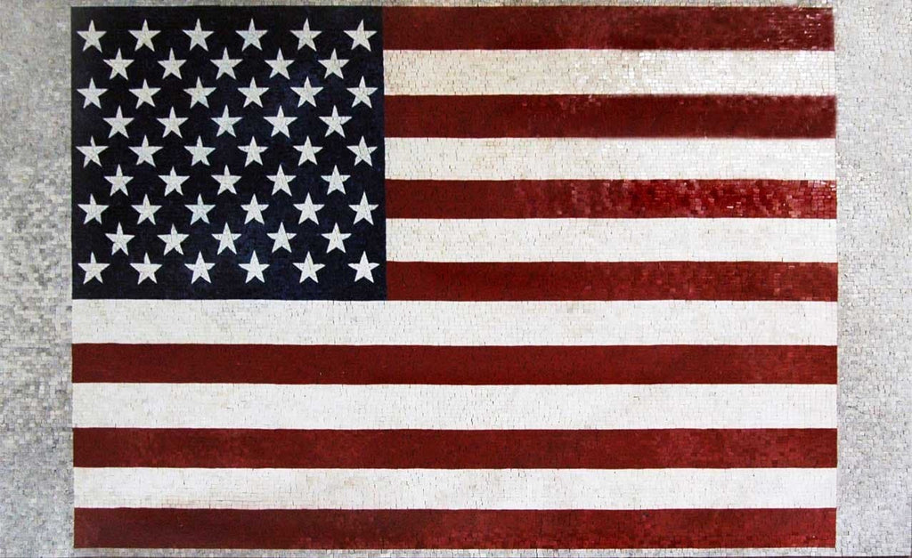 Mármore de mosaico personalizado com bandeira dos Estados Unidos