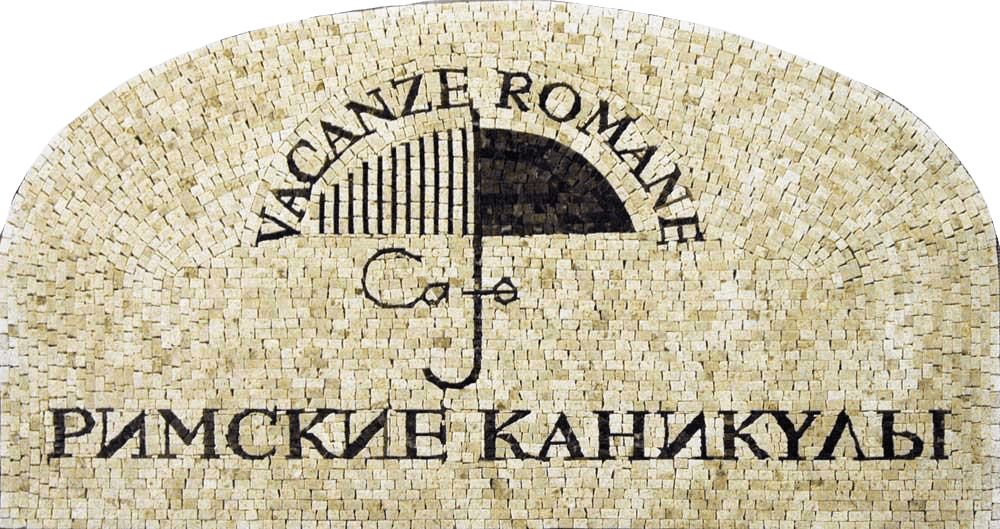 Placa personalizada em mosaico de mármore