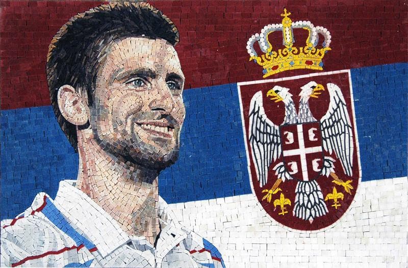 Novak Djokovic marmo mosaico su misura