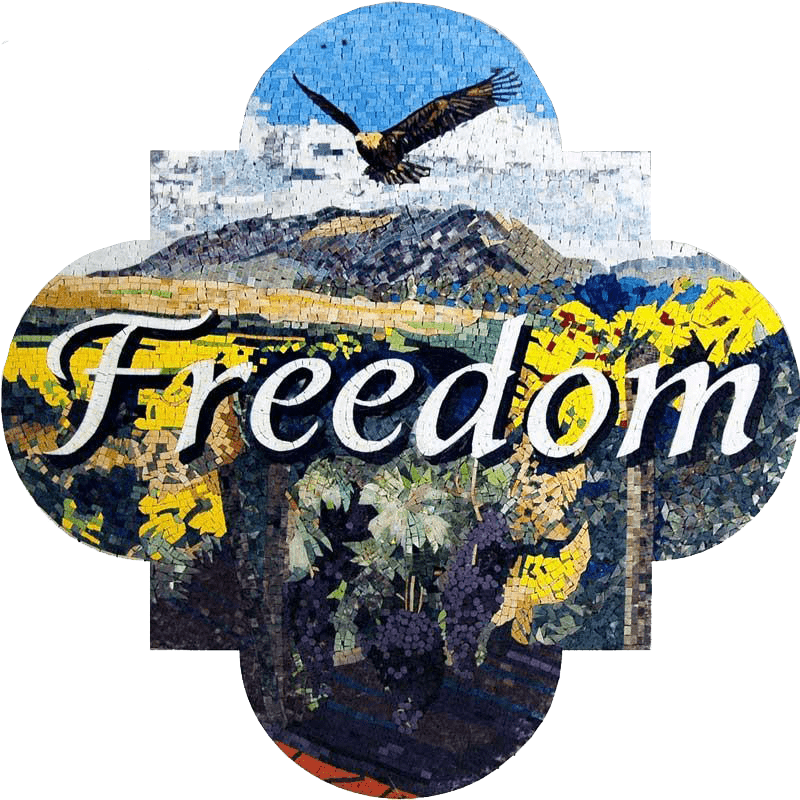 Mosaico de la libertad del logotipo hecho a medida