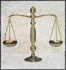 Mosaico personalizzato dell'equilibrio della giustizia