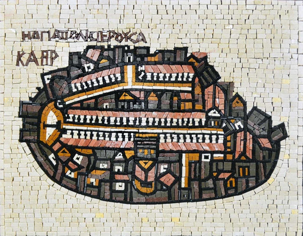 Custom Madaba Mosaic Map - Mesh Backing